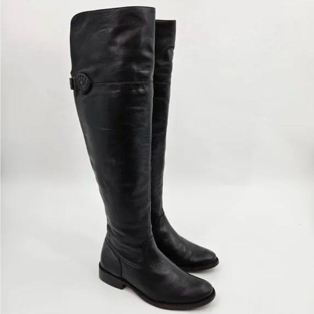 Frye Shirley over the knee riding boot Black Leather Over-the-Knee Boots